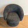 Draaifauteuil bouclé - zwart - 74x68x66 cm