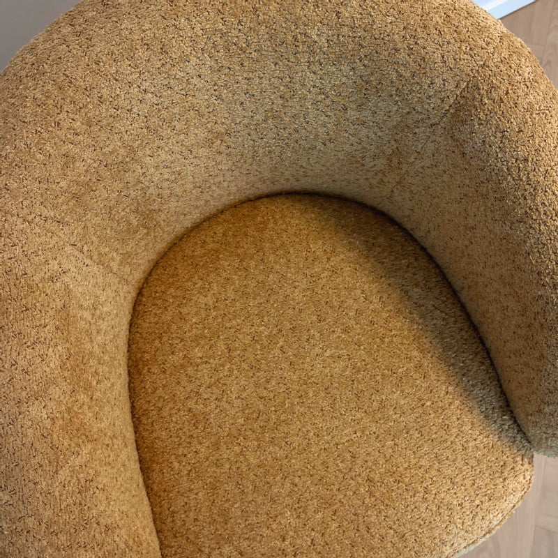 Draaifauteuil bouclé - oker - 74x68x66 cm