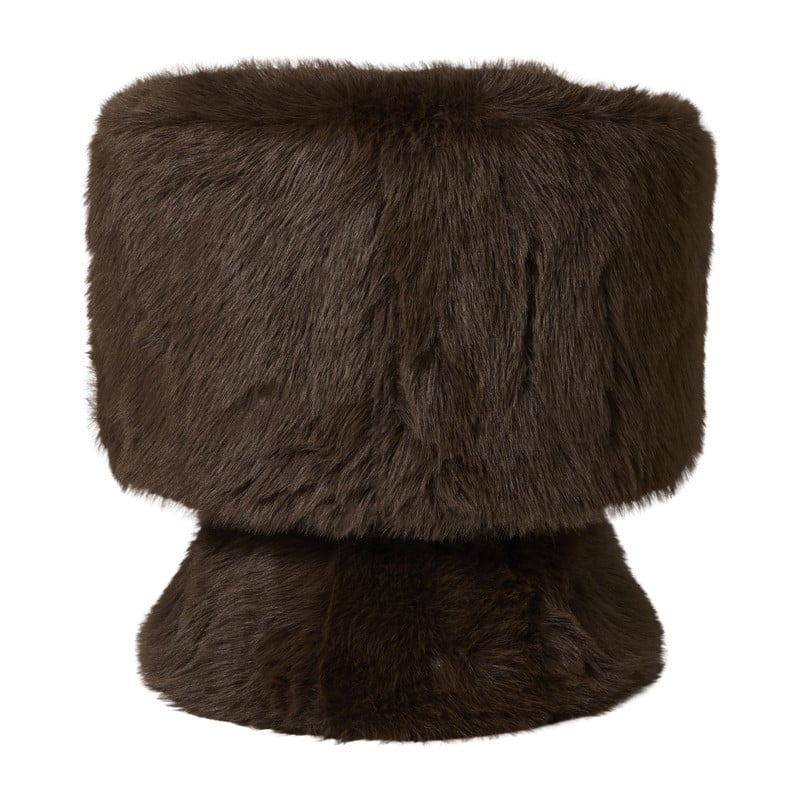 Draaifauteuil fluffy - donkerbruin - 74x68x66 cm