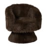 Draaifauteuil fluffy - donkerbruin - 74x68x66 cm
