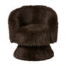 Draaifauteuil fluffy - donkerbruin - 74x68x66 cm