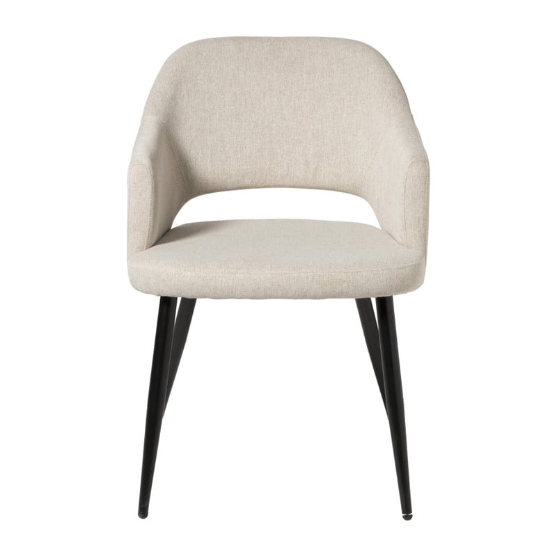 Eetkamerstoel Leonardo met armleuning - beige - 81x62.5x56 cm