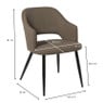 Eetkamerstoel Leonardo met armleuning  - bruin - 81x62.5x56 cm