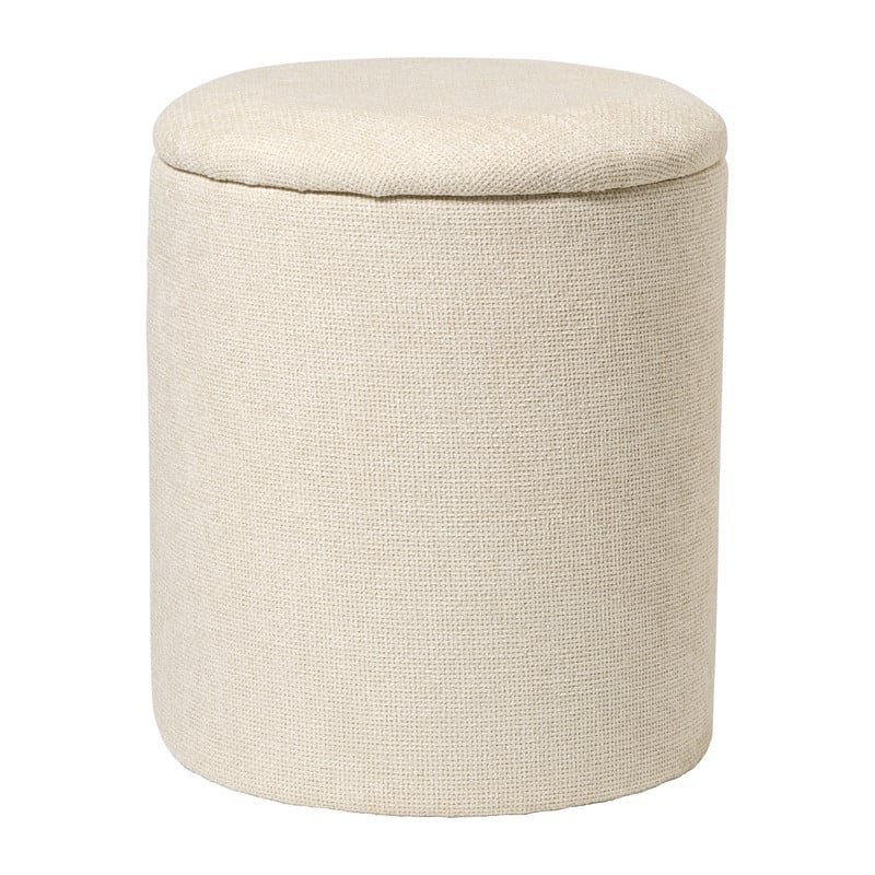 Opbergpoef Debby - beige - ø35x40 cm