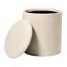Opbergpoef Debby - beige - ø35x40 cm