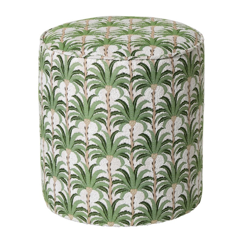 Poef palm - groen - ø35x39 cm