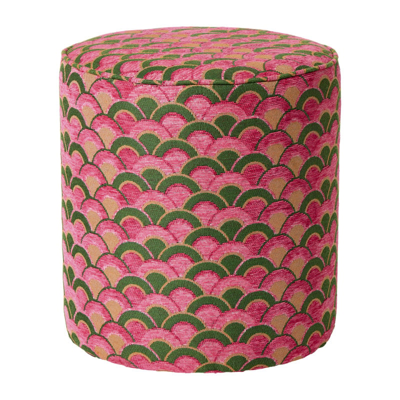 Poef mabel - roze/groen - ø35x39 cm