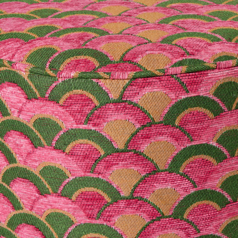 Poef mabel - roze/groen - ø35x39 cm