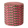 Poef mabel - roze/groen - ø35x39 cm