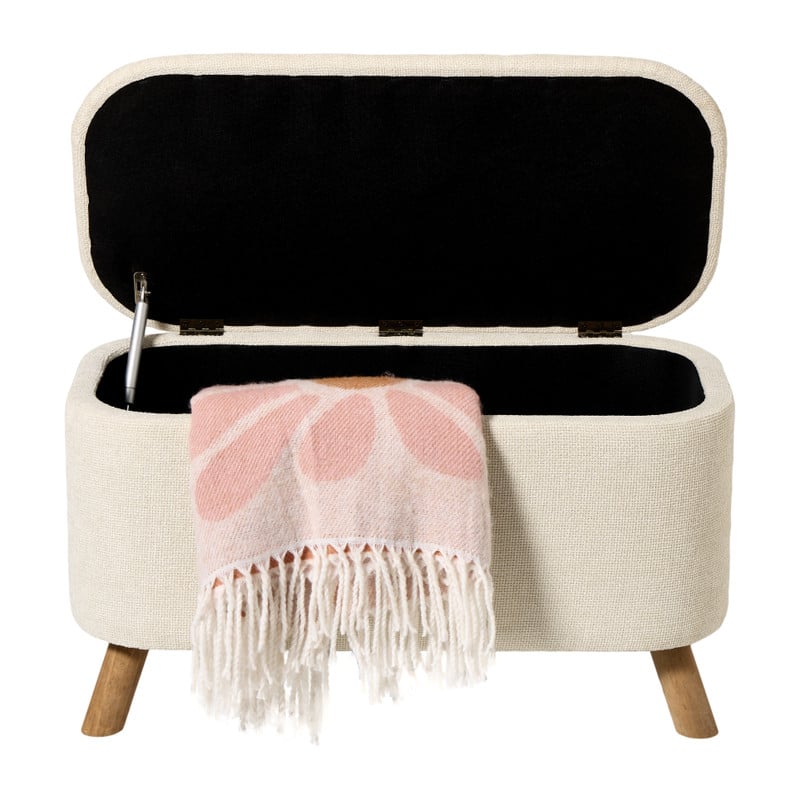 Opbergbank Debby - wit - 39x72x35 cm