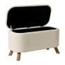 Opbergbank Debby - wit - 39x72x35 cm