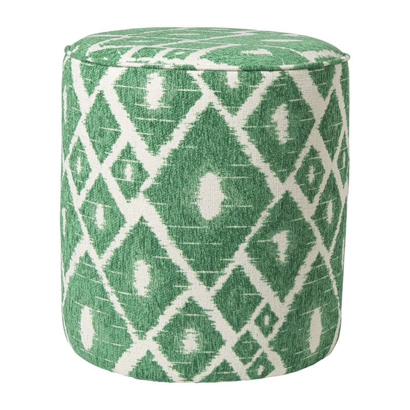 Poef ruit - groen - ø35x38 cm