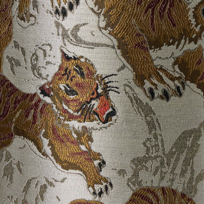 Poef tijger metallic - grijs - ø40x45 cm