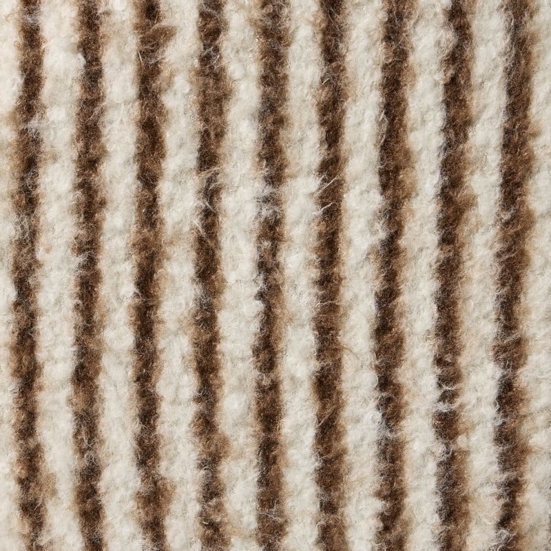 Poef fluffy streep - bruin - ø35x39 cm