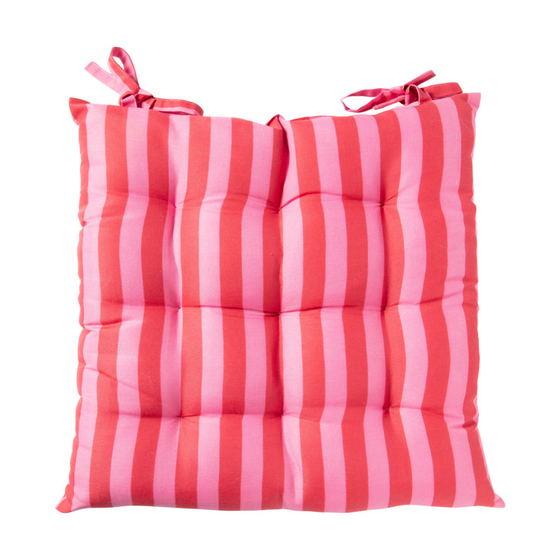 Zitkussen streep - rood/roze - 40x40 cm