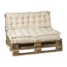 Palletkussens luxe 120x80 cm - beige - set van 2