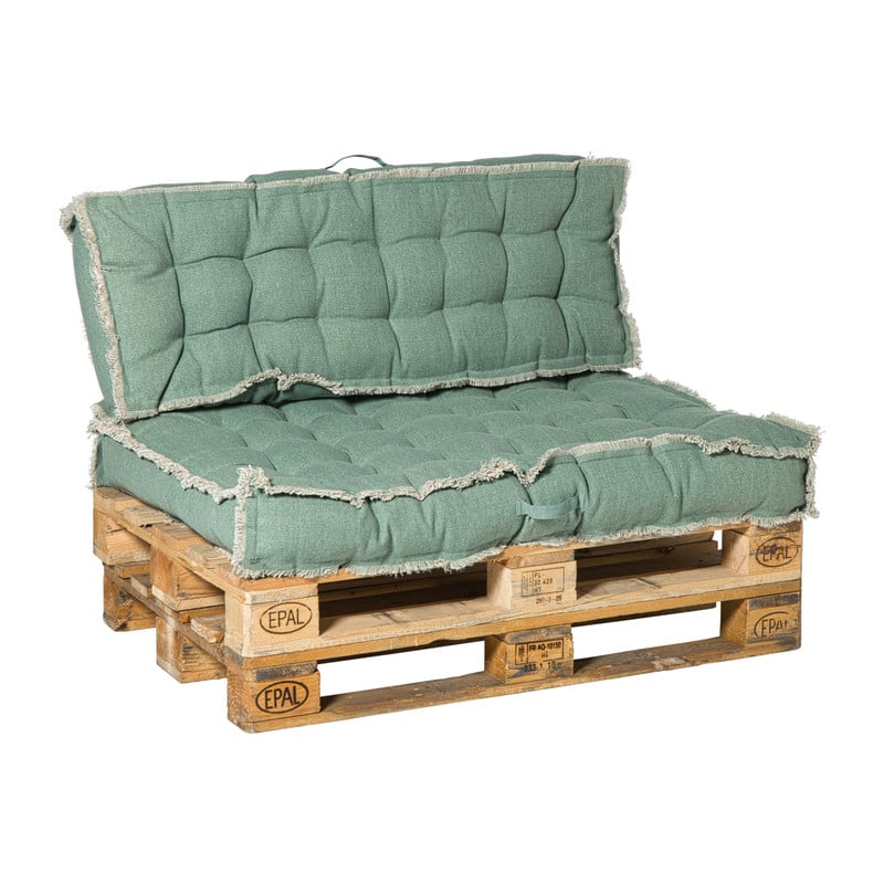 Palletkussens  luxe - groen - set van 2