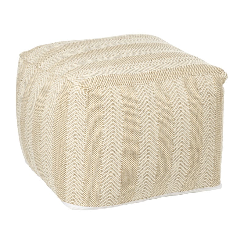 Buitenpoef gestreept - beige/bruin - 35x45x45 cm