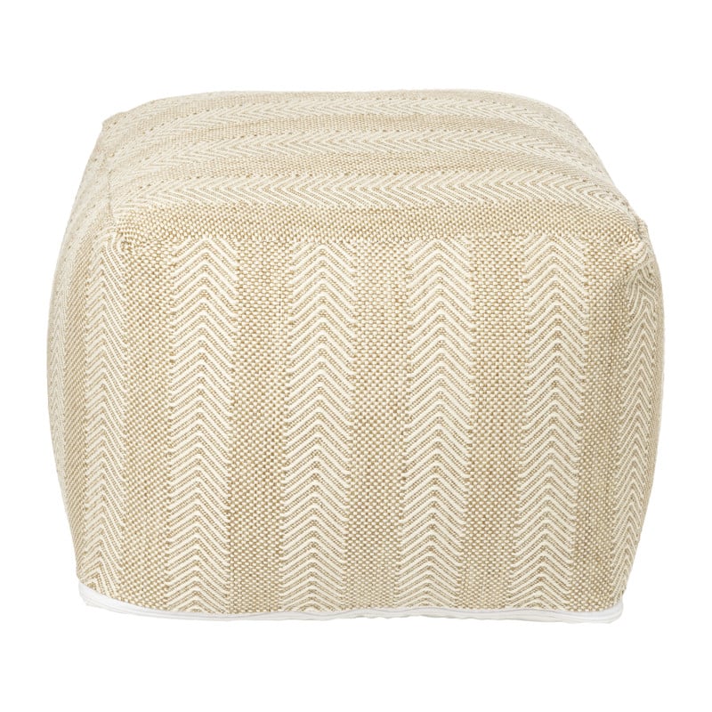 Buitenpoef gestreept - beige/bruin - 35x45x45 cm