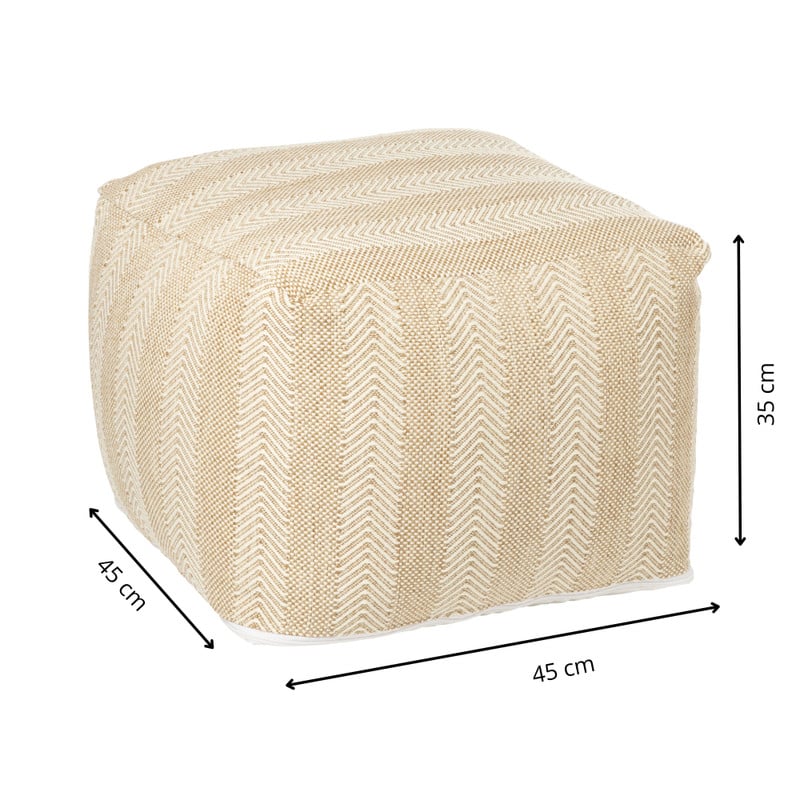 Buitenpoef gestreept - beige/bruin - 35x45x45 cm
