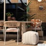 Buitenpoef gestreept - beige/bruin - 35x45x45 cm