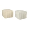 Buitenpoef gestreept - beige/bruin - 35x45x45 cm