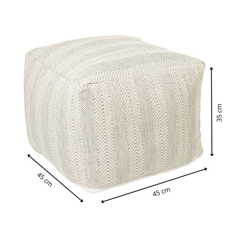 Buitenpoef gestreept - blauw/beige - 35x45x45 cm