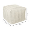 Buitenpoef gestreept - blauw/beige - 35x45x45 cm