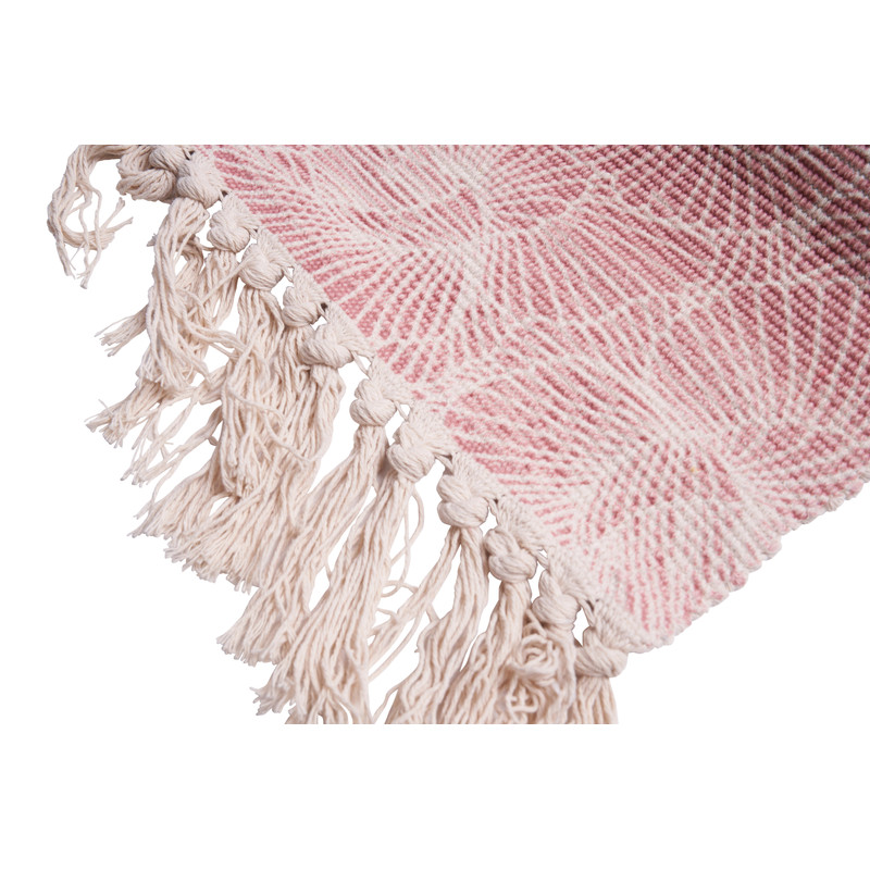Vloerkleed met franjes - 90x60 cm - roze 
