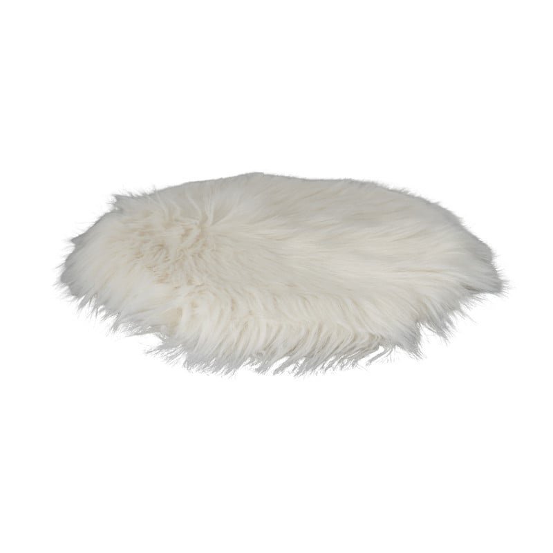 Imitatie bont kleedje - wit - ⌀ 32 cm