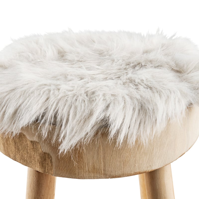 Imitatie bont kleedje - wit - ⌀ 32 cm
