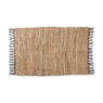 Vloerkleed rechthoek van leer - bruin - 60x90 cm 