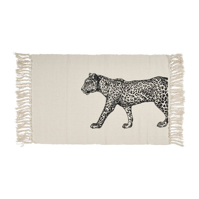 Vloerkleed luipaard - naturel/zwart - 60x90 cm 