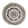 Vloerkleed rond - zwart/wit - 55x55 cm