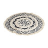 Vloerkleed rond - zwart/wit - 55x55 cm