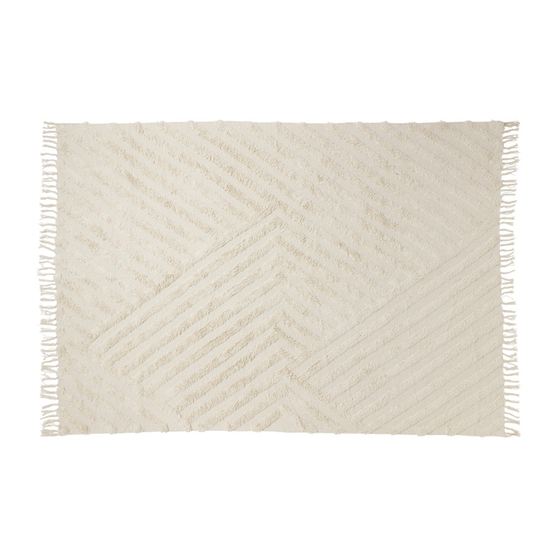 Vloerkleed zigzag - beige - 160x230 cm