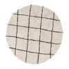 Vloerkleed berber rond - zwart/beige - ø120 cm
