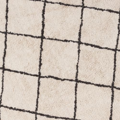 Vloerkleed berber rond - zwart/beige - ø120 cm