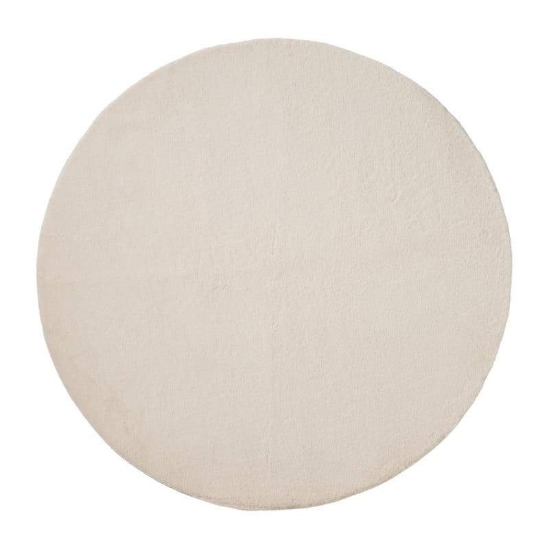 Vloerkleed fake fur - wit - ø120 cm