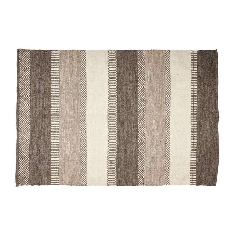 Vloerkleed wol - grijs/naturel - 180x120 cm