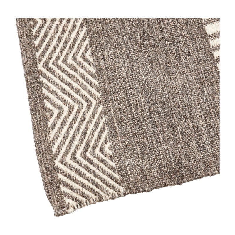 Vloerkleed wol - grijs/naturel - 180x120 cm