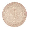 Vloerkleed jute - rond - naturel/wit - 120 cm