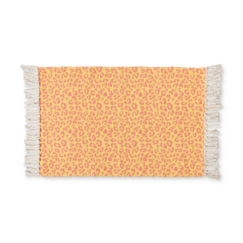 Vloerkleed luipaard - geel - 60x90 cm