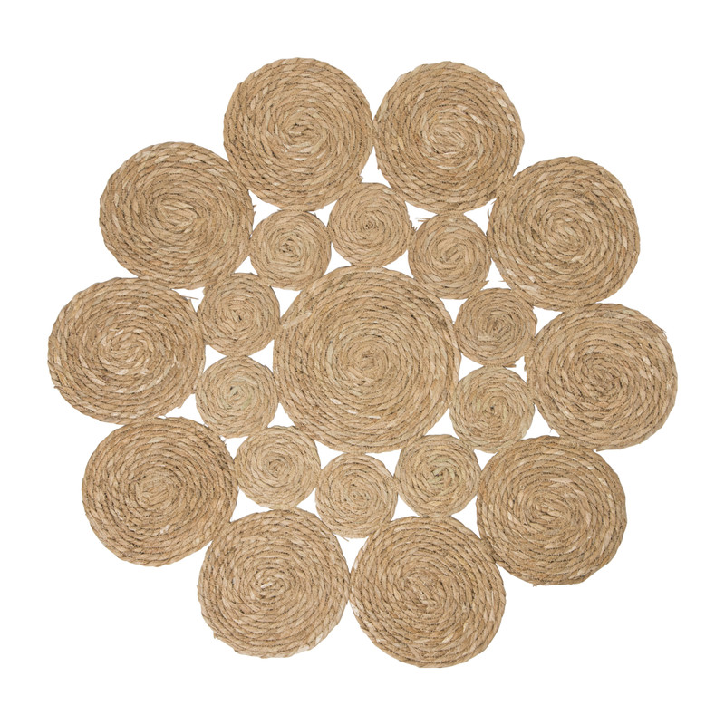 Vloerkleed bloem - zeegras - ⌀90 cm 