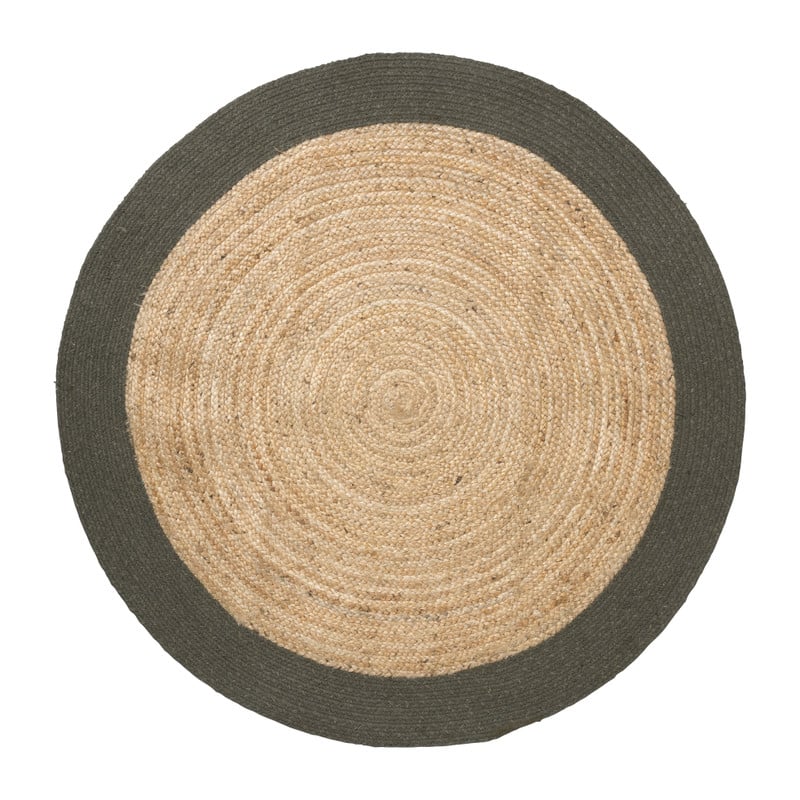 Vloerkleed met rand - groen - ⌀120 cm
