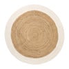 Vloerkleed met rand - wit - ⌀120 cm
