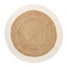 Vloerkleed met rand - wit - ⌀120 cm