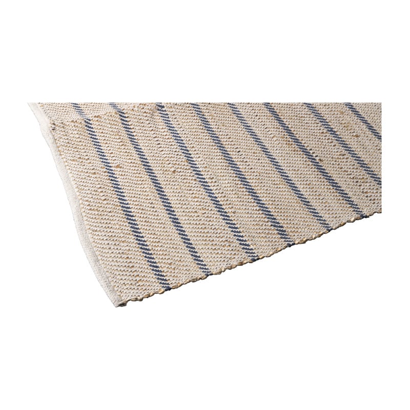 Vloerkleed gestreept - naturel/blauw - 200x125 cm 