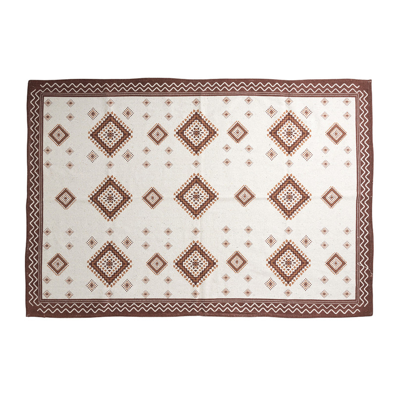 Vloerkleed azteken met rand - rood - 175x120 cm 