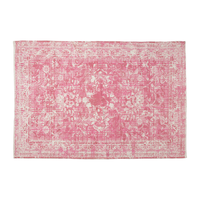 Vloerkleed washed - roze/rood - 120x180 cm 
